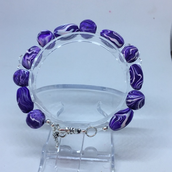 Handmade by KoolKlay Jewelry - Unique Handmade Polymer Clay Bead Bracelet